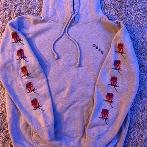 Grey obey rose hoodie